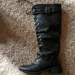 Black knee high boots